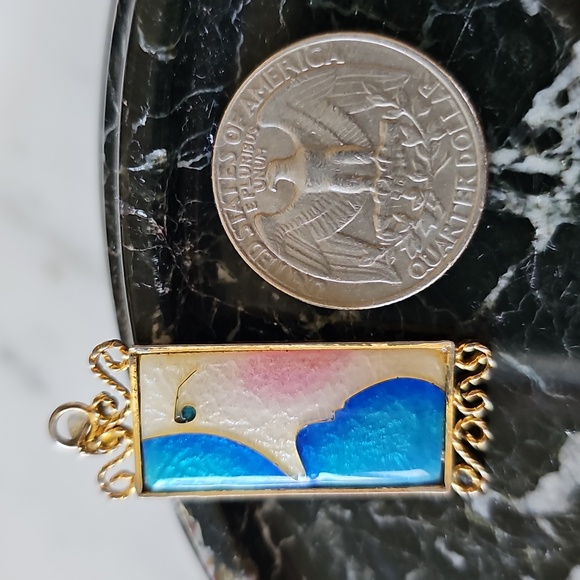 Reversible Image Cloisonné Enamel Pendant - Picture 6 of 7